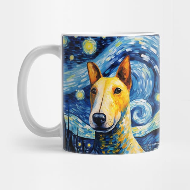 Bull Terrier portrait in Van Gogh style (Starry Night) by NatashaCuteShop